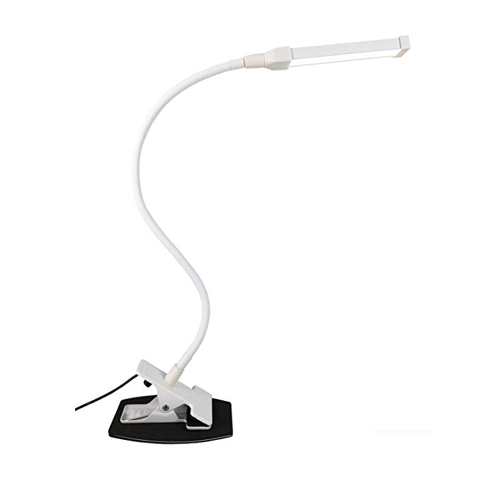 Ganeed 4W Engery-Efficient Dimmable Table Lamp Reading Light,24 LED Book Light,Flexible Sturdy Gooseneck LED Lamp for Reading,Studying,Working,Bedroom,Office(White)