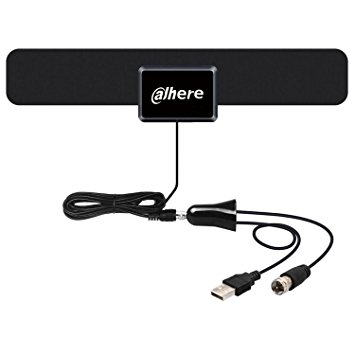 Digital TV Antenna 50 mile range with Detachable Amplifier Signal Booster and 10ft High Performance Coax Cable - Upgraded Version Better Reception