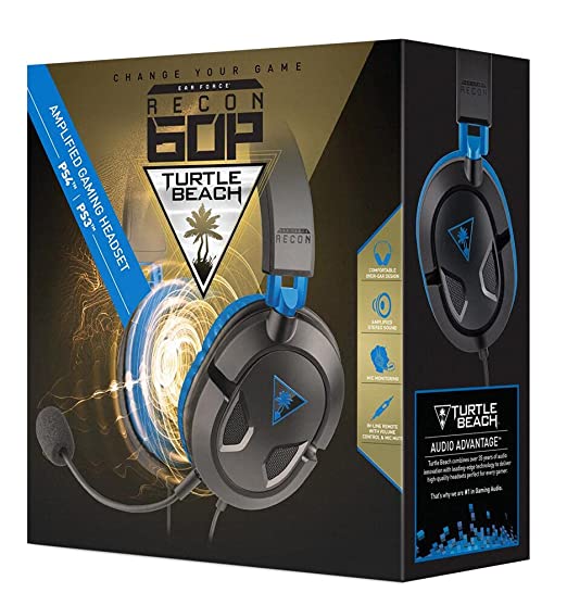 Turtle Beach - Ear Force Recon 60P Amplified Stereo Gaming Headset – PS4, Xbox One (Compatible w/ Xbox One Controller w/ 3.5mm Headset Jack), and PS3