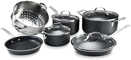 Granitestone Original 10 Piece Nonstick Cookware Set, Scratch-Resistant, Granite-Coated, Dishwasher and Oven-Safe Kitchenware, PFOA-Free Pots and Pans As Seen On TV