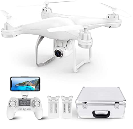 Potensic GPS Drone, FPV RC Drone with 1080P HD Camera, Adjustable Wide Angle Camera, Follow Me, GPS Auto Return, Altitude Hold, Long Control Range, 2 Batteries and Carrying Case