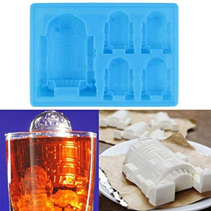 Alicenter(TM) 1pc creative Cute R2-D2 Ice Tray Silicone Mold Cube Chocolate Fondant Moulds