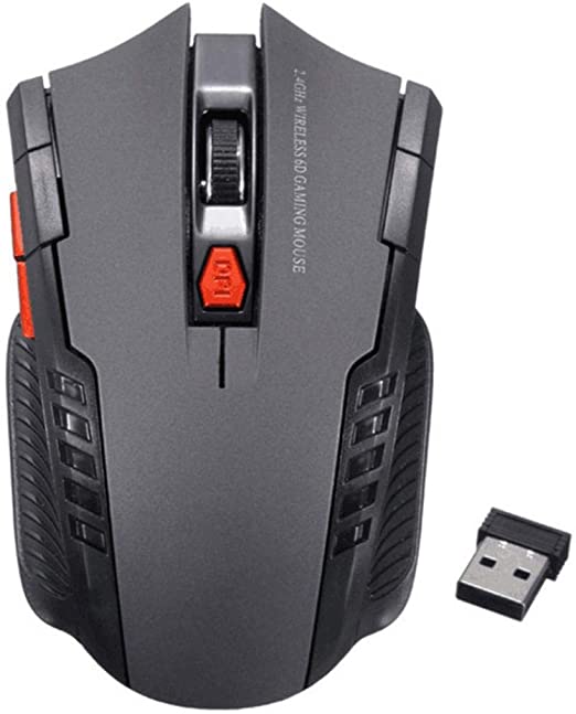 2.4G Wireless 6 Keys 1600DPI Auto Sleep Optical Gaming Mouse Mice for PC Laptop - Grey