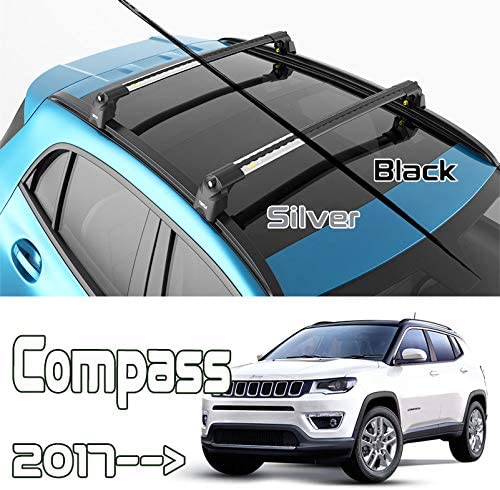 Turtle Brand Jeep Compass Roof Rack Cross Bars Roof Rack Bars for Vehicles with Flush Roof Rails (Silver)