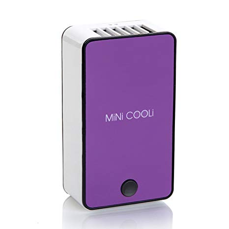 Portable Rechargeable Mini USB Air Conditioning Desk Hand Personal Fan for Home office (Purple)
