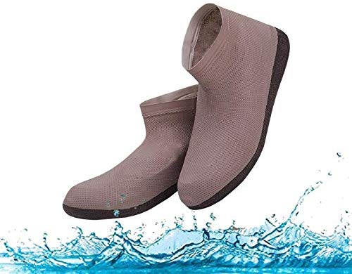 Waterproof Rain Shoes & Boots Cover, Dirt-proof and Slip-resistant Reusable Shoes Covers Made of Durable & High Elastic Rubber, Suitable for Outdoor Activities (X-Large, Brown)