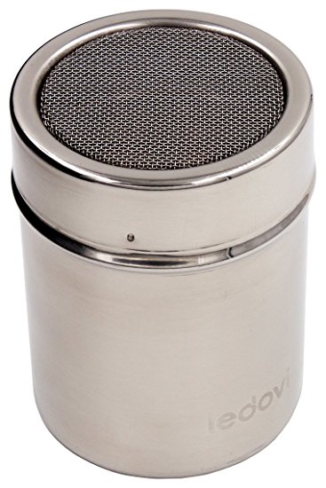 ledovi 4 Ounce Premium Stainless Steel Sugar Shaker with Lid - Professional Results with Minimum Effort
