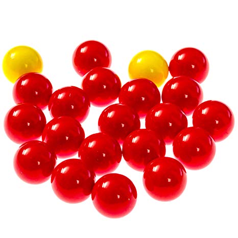 Hungry Hungry Hippos -Compatible Replacement Marbles - 21 Pieces (19 Red and 2 Yellow) - Perfect Replacement Game Balls - by Impresa Products