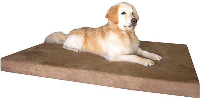 Dogbed4less Orthopedic Gel Infused Cooling Memory Foam Dog Bed for Small, Medium to Large Pet, Waterproof Liner with External Suede Cover and Extra Bonus External Case - 7 Sizes