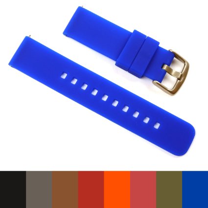 GadgetWraps 22mm Silicone Strap  Band for Pebble Watch with Quick Release Pins Cobalt Blue