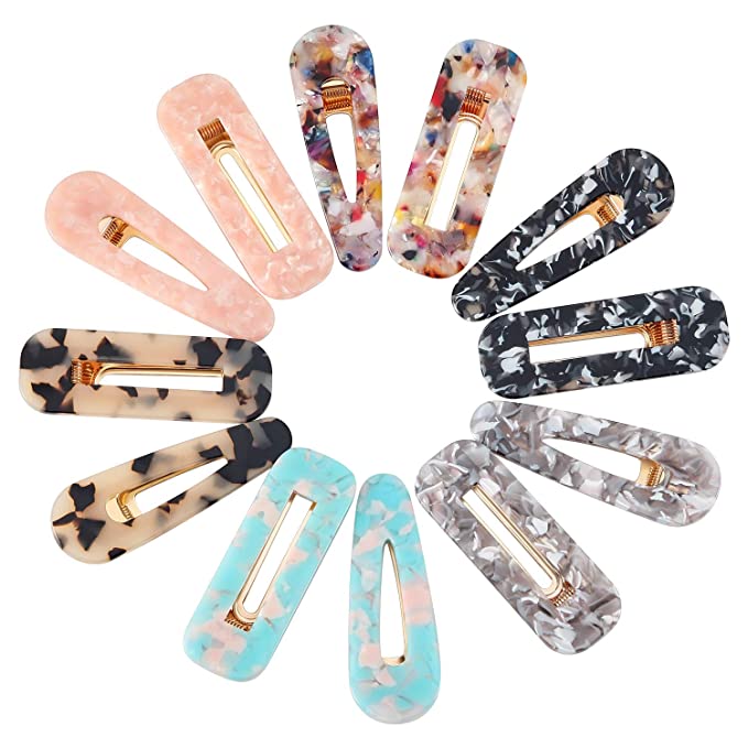 12 Pieces Acrylic Resin Hair Clips Geometric Alligator Hair Clips Colorful Acrylic Barrettes For Women Girls Hair Accessories