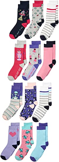 Amazon Brand - Spotted Zebra Boys Crew Socks