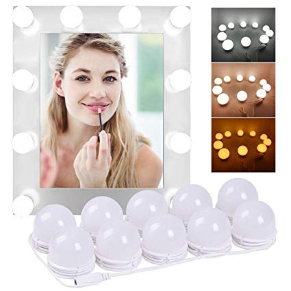 Lambony LED Vanity Mirror Lights Kit - Adjustable Hollywood Mirror Makeup Light with 5-Level Brightness Dimmable and Memory Function 15 FT for Make Up, Dressing Table Lights