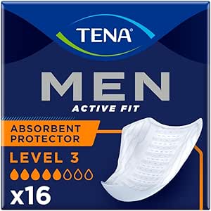 Tena - Tena Men Active Fit Level 3 Incontinence Pads - 16 Pieces