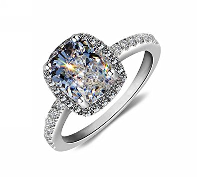 Lady 18k White Gold Gp AAA Zircon Swarovski Crystal Bridal Engagement Wedding Ring R24a