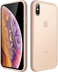 JETech Matt Hülle für iPhone XS und iPhone X 5,8 Zoll, Stoßfest Militärstandard FallSchutz Handyhülle, Mattierte Durchscheinende Rückseite Schutzhülle, Anti-Fingerabdruck (Altrosa)