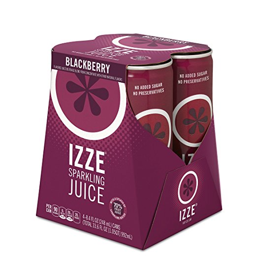 IZZE Sparkling Juice, Blackberry, 8.4 oz Cans, 4 Count