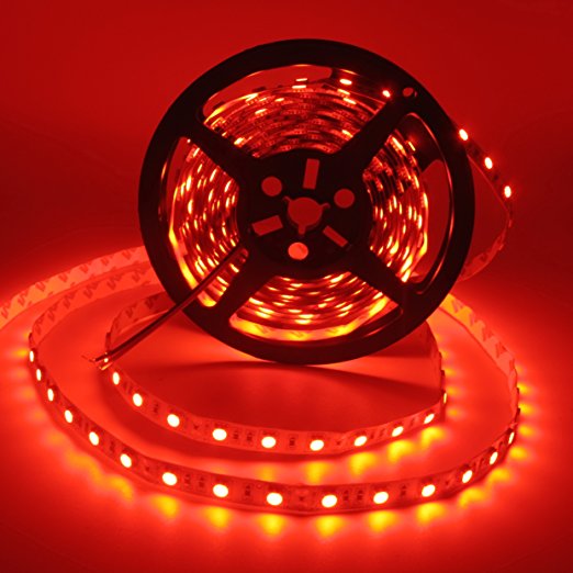 LED Strip Lights, SuperonlineMall™ 16.4FT 5M SMD 5050 No-Waterproof 300LEDs Flash Strip Light ,Ribbon LED Lighting Strip, 12V (Red)