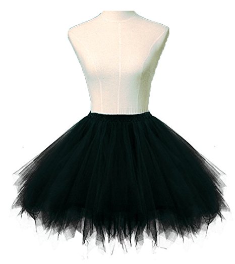 Dresstore Women's Short Vintage Petticoat Skirt Ballet Bubble Tutu Multi-colored