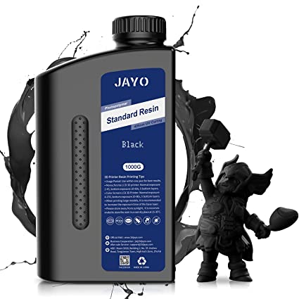 3D Printer Resin, JAYO 1KG 3D Resin for 4K 8K LCD/DLP/SLA 3D Printers, 405nm Standard Photopolymer Fast Curing Resin, High Precision, Low Shrinkage, Black 1000g