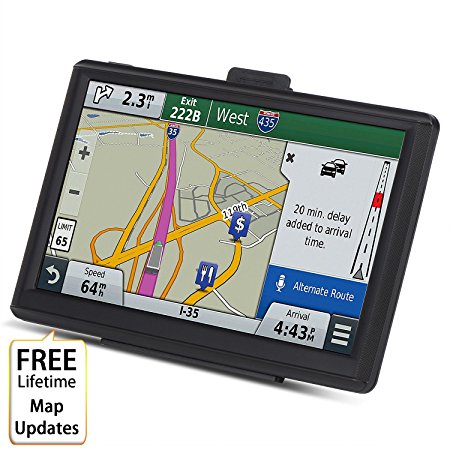 ADiPROD Car GPS, Car GPS Navigation system, GPS Navigation for Car, SAT NAV, 7 inch HD Real Voice Navigator, Dash Board Mount & USB Cable & Car Charger, Free Lifetime Map Update