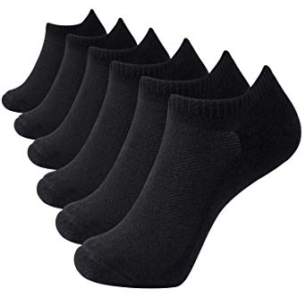 MD Ultra Soft Athletic Bamboo Socks For Women and Men with Hidden Seam Toe No Show Casual Non-Slip, 6 Pack