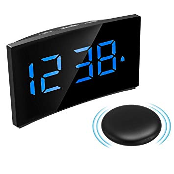 Digital Alarm Clock with Wireless Bed Shaker, PICTEK Vibrating Alarm Clock, Loud Bomb Alarm Clock for Heavy Sleepers, Dual Alarms, 5-Inch Large Display, 5 Level Dimmer, Snooze Function