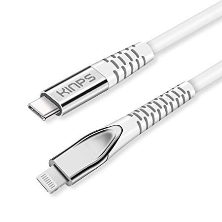KINPS Apple MFI Certified USB C to Lightning Cable (3ft/1m), Fast Charging Cord Compatible with iPhone 11/11Pro/11 Por Max/X/XS/XR/XS MAX, Supports Power Delivery (for Use with Type C Chargers), White