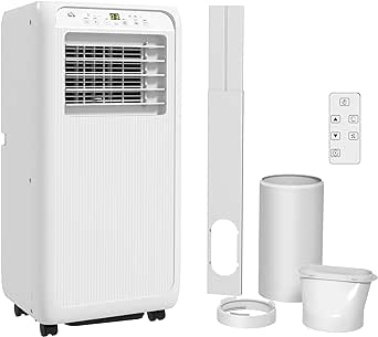 HOMCOM 9000 BTU Air Conditioning Unit, 3-in-1 Portable Air Conditioner, Dehumidifier, Cooling Fan with 2 Speeds, Remote Control, Digital Display, 24H Timer, Window Venting Kit, 20m²
