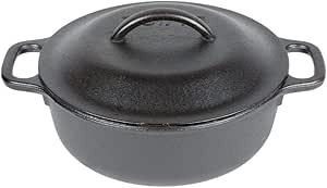 Lodge 8in Cast Iron Serving Pot Pre-Seasoned 2-Quart