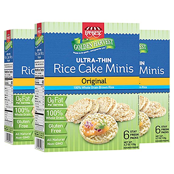 Only Kosher Candy Ultra-Thin Original Wholegrain Brown Rice Cakes Minis with Natural Ingredients | Kosher Certified Non-GMO, Fat, and Gluten-Free Delicious Snack, Pack of 3