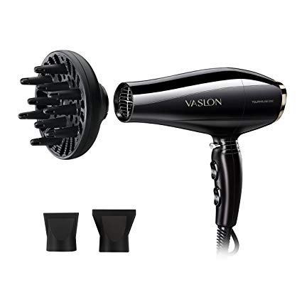 Vaslon 1875W Hair Dryer with Diffuser, Professional Salon Blow Dryer with Ceramic Negative Ionic, Fast Curly Hair Dryer with 2 Speed 3 Heat Settings, AC Motor