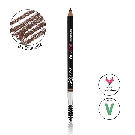 Brow Luxe Definer Pencil by Luscious Cosmetics. Sweat-Proof Eyebrow Pencil. Vegan and Cruelty Free. (Brunette)
