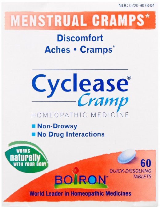 Boiron Homeopathic Medicine Cyclease Cramp Tablets for Menstrual Cramps, Homeopathic Medicine, 60-Count Box