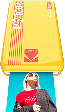 Kodak Mini 2 Retro Portable Instant Photo Printer, Wireless Connection, Compatible with iOS, Android & Bluetooth, Real Photo (2.1 ”x3.4”), 4Pass Technology & Lamination Process, Premiun Quality-Yellow