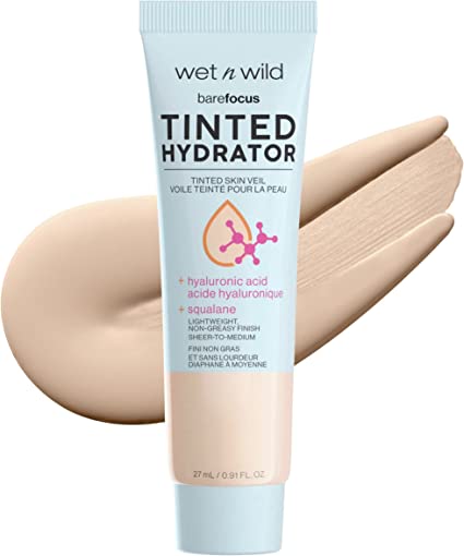 Wet n Wild Bare Focus Tinted Hydrator Tinted Skin Veil Hyaluronic Acid Light Medium