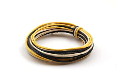 6 ft 3 Color (18 Feet total) Gavitt Cloth-covered Pre-tinned 7-strand Pushback 22awg Vintage-style Wire For Guitar Wiring, Kits, and Harnesses