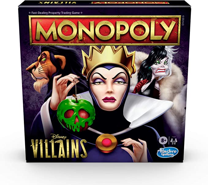 Hasbro Gaming Monopoly: Disney Villains Edition Board Game for Kids Ages 8 and Up, Play as a Classic Disney Villain