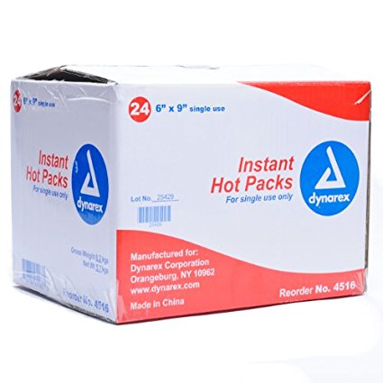 Instant Hot Packs, White, 5inL x 9inW, PK24