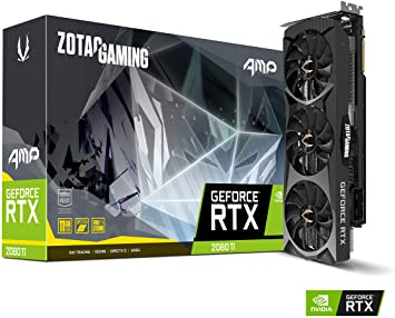 ZOTAC ZT-T20810D-10P NVIDIA GeForce RTX2080Ti AMP! 11G FH DP/HDMI/SLI/DX12/GDDR6 PCI Express Graphics Card - Black