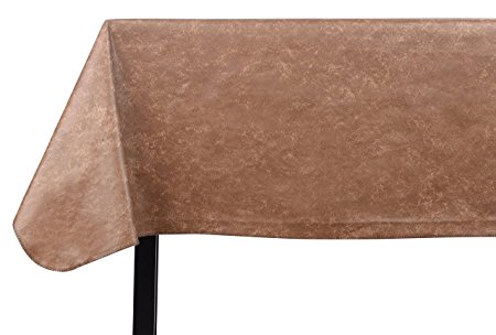 Yourtablecloth Heavy Duty Vinyl Rectangle or Square Tablecloth – 6 Gauge Heavy Duty Tablecloth – Flannel Backed – Wipeable Tablecloth with vivid colors & many sizes 52 x 90 Camel Print