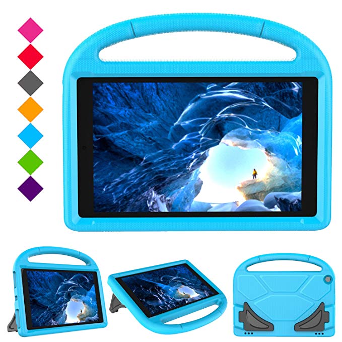 Case for H D 10 Tablet (5th Gen, 2015 Release / 7th Gen, 2017 Release),Kids Friendly Shock Proof Light Weight Convertible Handle Stand Case Cover for H D 10.1 Inch Tablet (Blue)