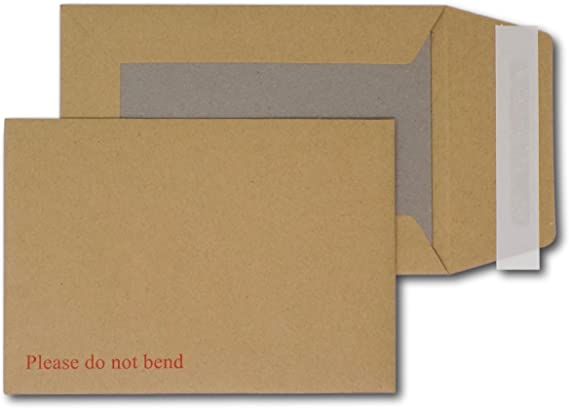 EPOSGEAR® A6 / C6 162mm x 114mm Brown/Manilla Strong Hard Card Board Backed Peel and Seal Printed Please Do Not Bend Envelopes (125)