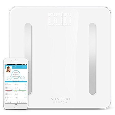 2017 Ultimate Body Fat Scale, Digital Weight Bathroom Scale By ASAKUKI, Heavy-Duty & Durable Precision Smart Wireless With Accurate Health Metrics, Step-On Technology For Weight Watchers