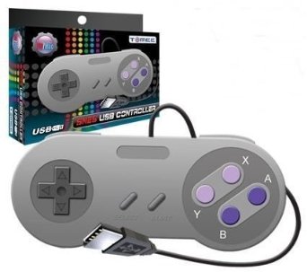 New SNES Tomee USB Controller Eight-Way Directional Pad and Six Digital Buttons Works For PC and Mac