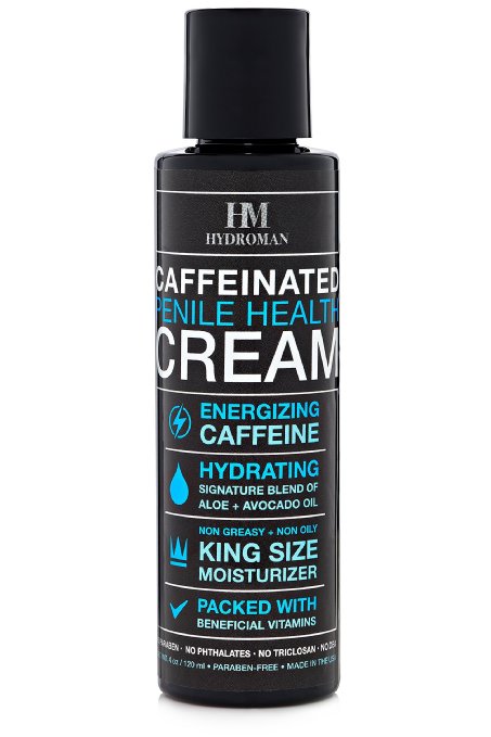 Mens Caffeinated Penile Health Cream Oil with Vitamins and Avocado Oil - Increases Sensitivity - Helps Combat Redness, Peeling, Dry Skin & Chaffing - 3 month supply - The Superior Alternative