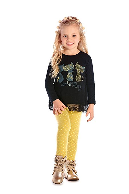 Toddler Girl Outfit Long Sleeve T-Shirt and Leggings Set Pulla Bulla 1-3 Years