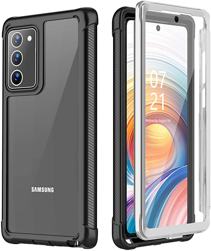 Nineasy Samsung Galaxy Note 20 Case, with Built-in Screen Protector Full Body Heavy Duty Shockproof Clear Cover for Galaxy Note 20 5G 6.7‘’ 2020
