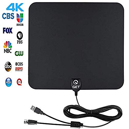 Amplified Digital HDTV Antenna 50~90Mile Long Reception Range 13.2ft High Reception Coax Cable(2019 Upgraded Version)