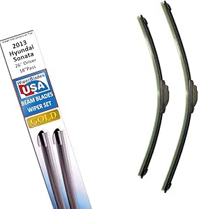 Beam Blade Wipers Set for 2013 Hyundai Sonata Replacement Set - WiperBladesUSA Gold Beam Wiper Blades Wipers Set